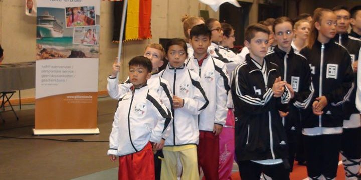 le 25 avril 2015 à Dendermonde, Belgique, L'équipe de Wushu moderne - FWF compos...