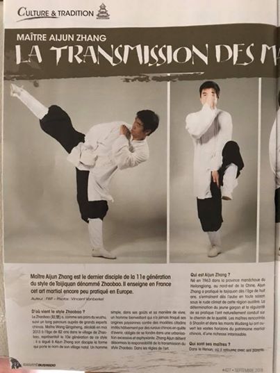 Maître Zhang Ai Jun ,expert Fédéral dans Karaté Bushido du mois de septembre.
 
