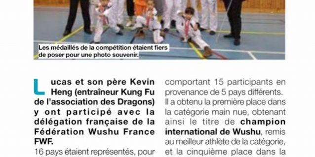 Petit article du bussy mag (journal de notre ville) sur la prestation de Lucas e...